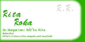 rita roka business card